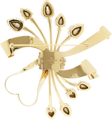 Значка Valentino Valentino Garavani Papier Floral Ribbon Brooch Металик | 6W2J0X51YCW, 1