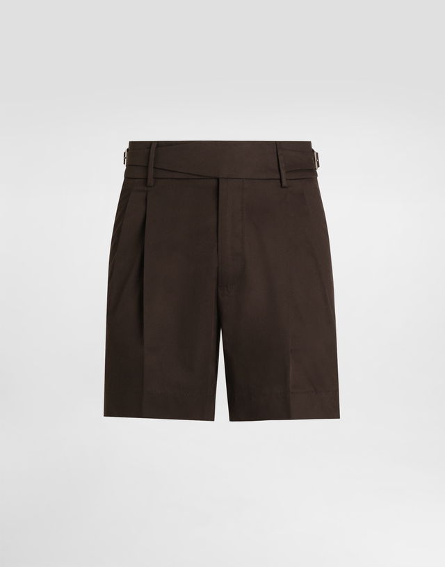 Dolce & Gabbana Cotton Gabardine Shorts with Belt