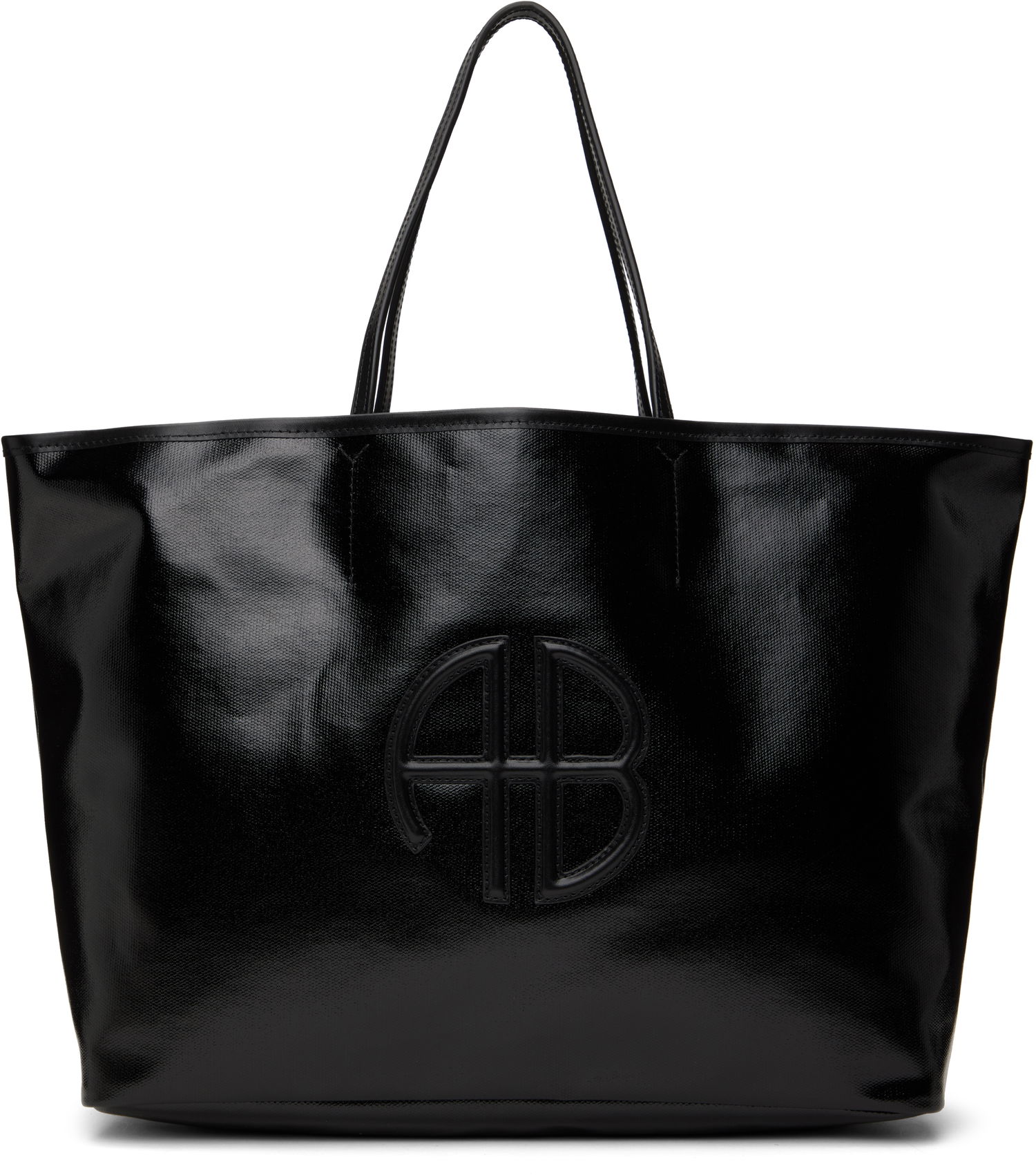 Голяма пазарска чанта Anine Bing Large Logo Tote Bag Черно | A-13-10422-000, 0