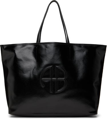 Голяма пазарска чанта Anine Bing Large Logo Tote Bag Черно | A-13-10422-000, 0
