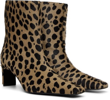 Кецове и обувки Khaite Ona Leopard Print Calf-Hair Kitten Heel Ankle Boots Многоцветен | F1100-969, 3