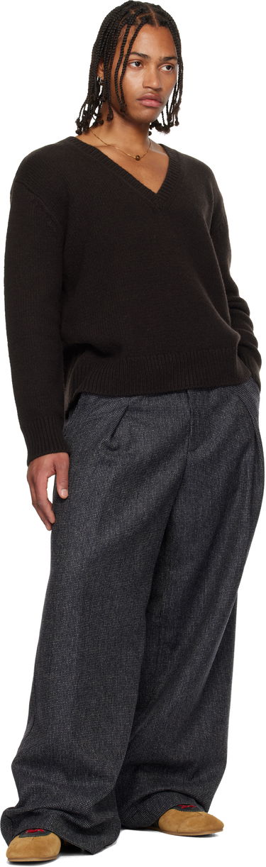 Пуловер Dries Van Noten V-Neck Merino Wool Sweater Кафяво | 252-021246-2710, 3