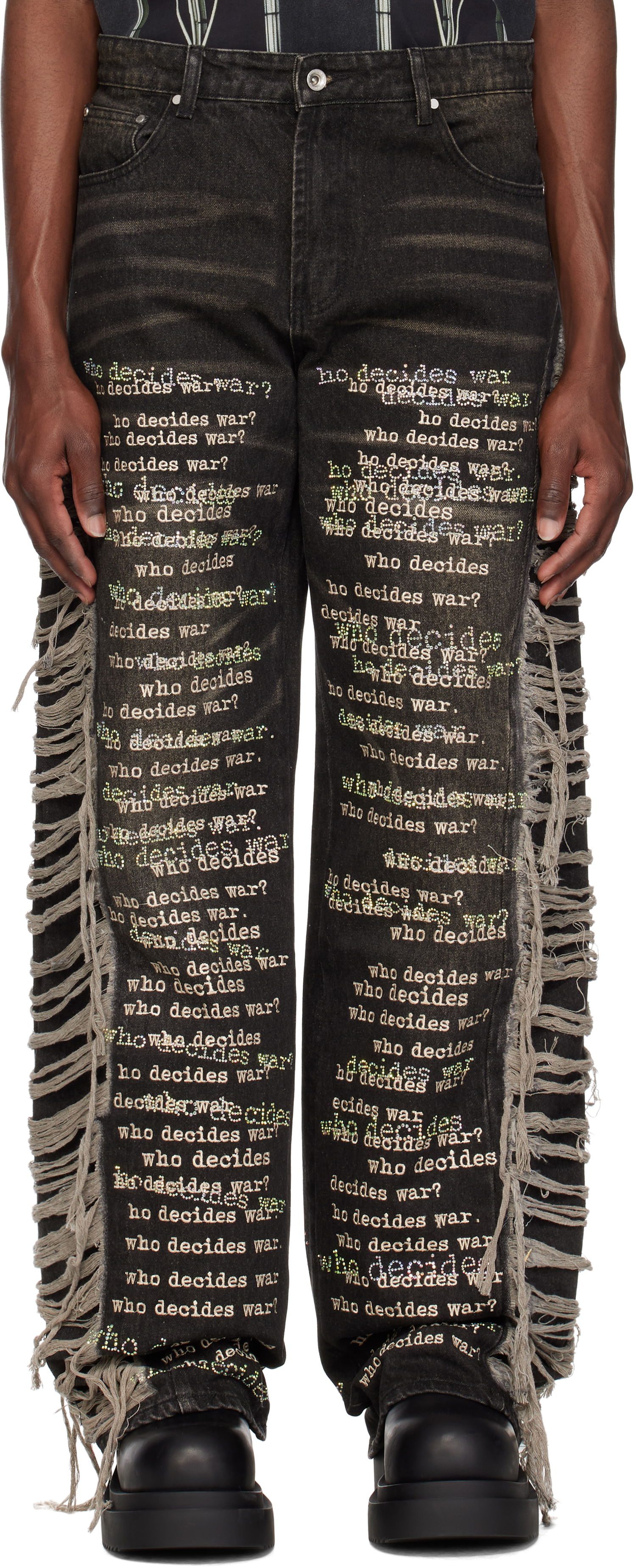 Дънки Who Decides War Ultra Flare Scripture Jeans Черно | 1121120017SS25, 0