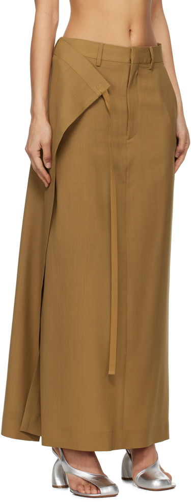 Пола Maison Margiela MM6 Maison Margiela Tie Maxi Skirt Кафяво | S52MI0017 M35080, 1