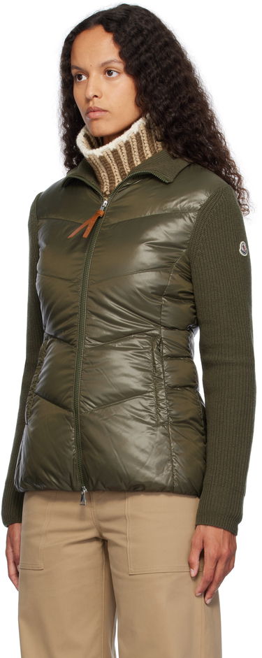 Пухо яке Moncler Moncler Padded Wool Zip-Up Down Cardigan Зелено | J20939B00041M1241, 3