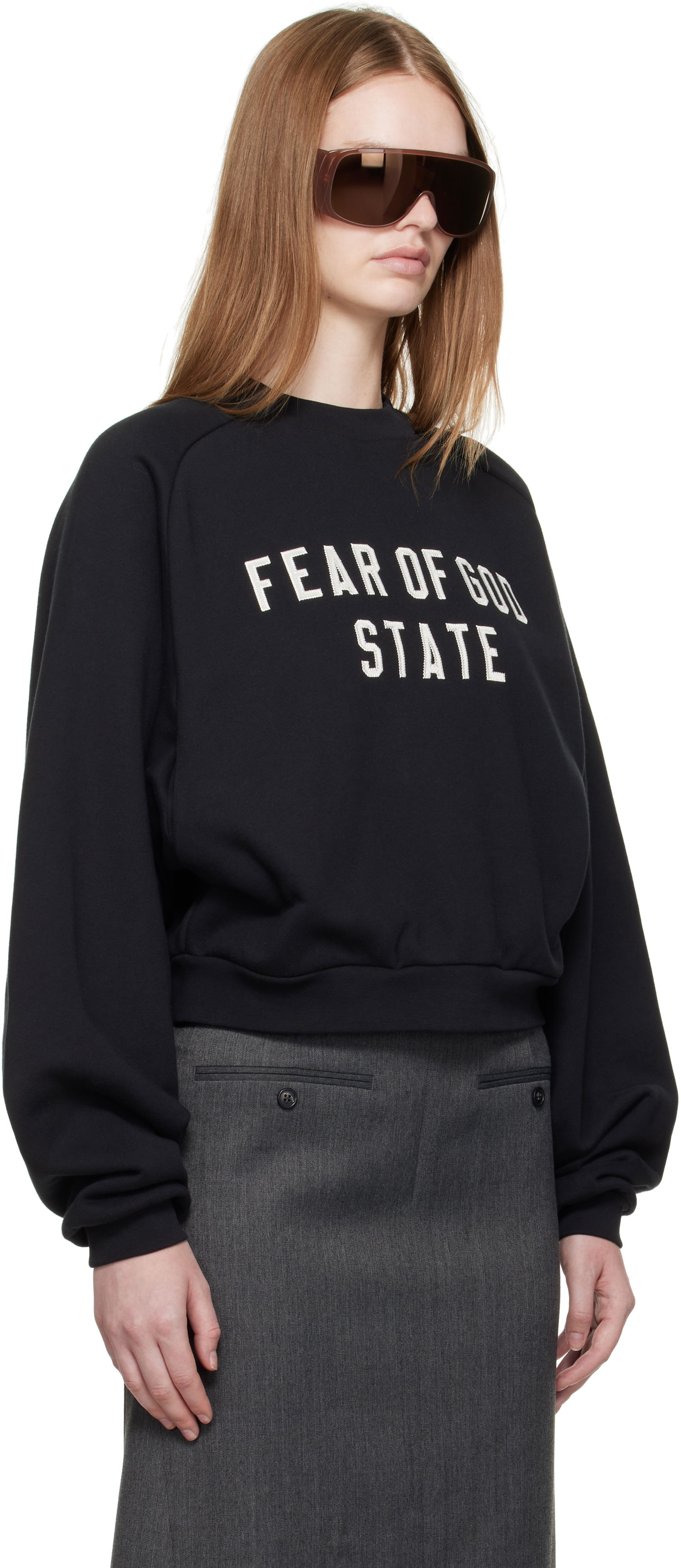 Суитчър Fear of God Fear of God ESSENTIALS Fleece Raglan Crewneck Sweatshirt Черно | 192SP257830FW, 1