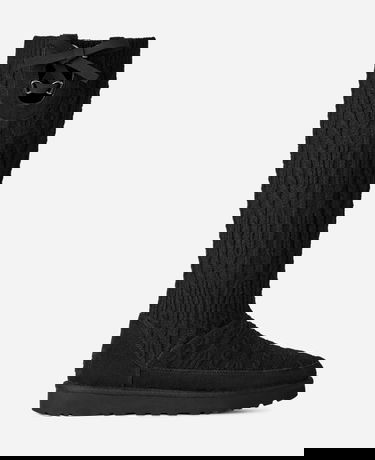 Кецове и обувки UGG Classic Tall Cabelle Knit Boots Черно | 1174579-BLK, 0