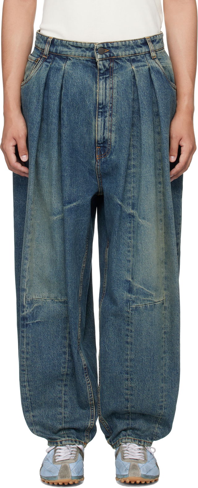 Hed Mayner Pleated Denim Jeans