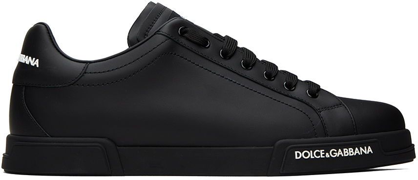 Кецове и обувки Dolce & Gabbana Black Portofino Sneakers Черно | CS2213AA335, 0