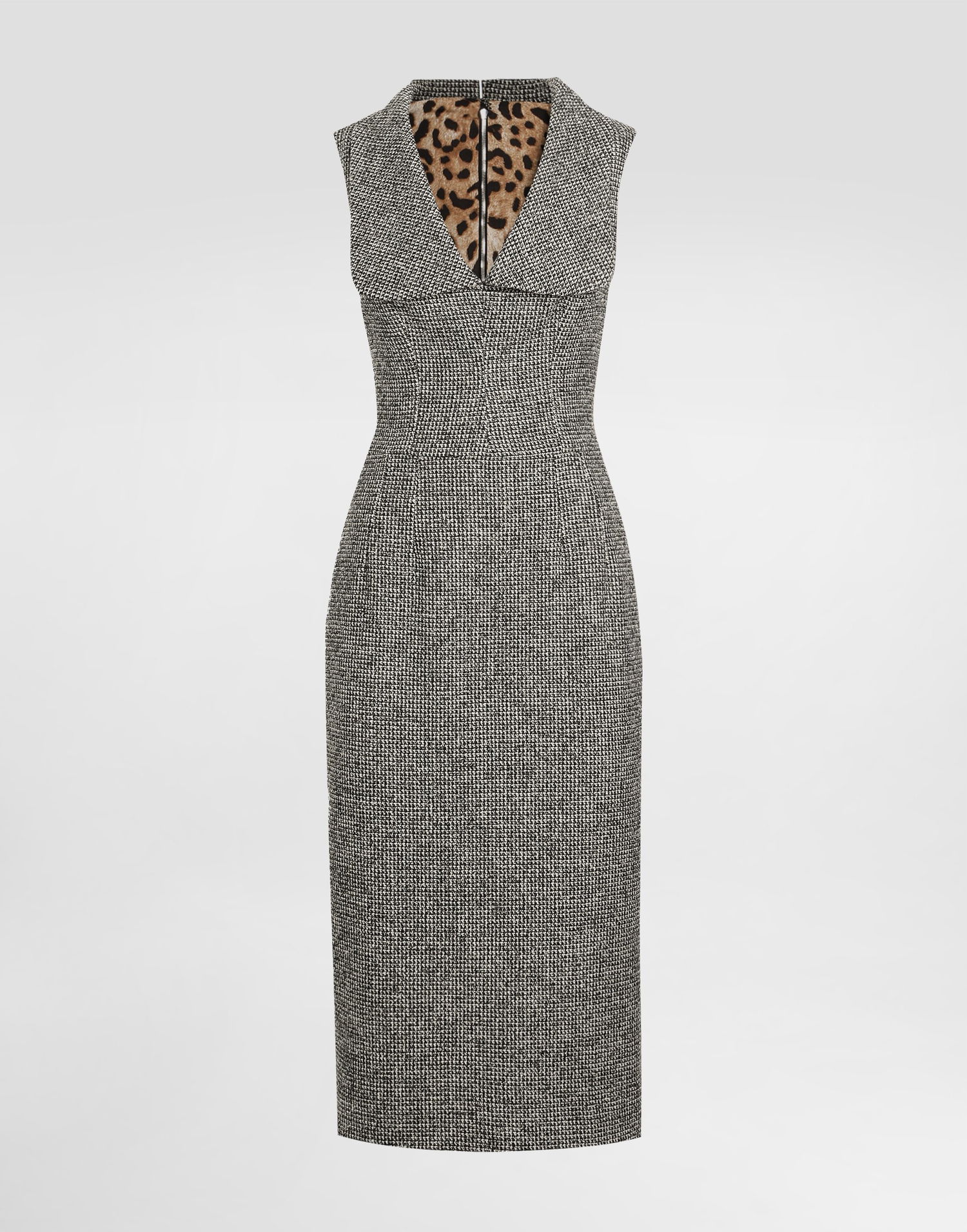 Pокля Dolce & Gabbana Dolce & Gabbana Dotted Wool Blend Midi Dress Сиво | F6TVWTFMZATS8030, 0