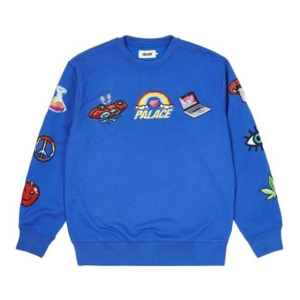 Суитчър Palace Palace Bitmap Graphic Crewneck Sweatshirt Синьо | PLA-SS22-271