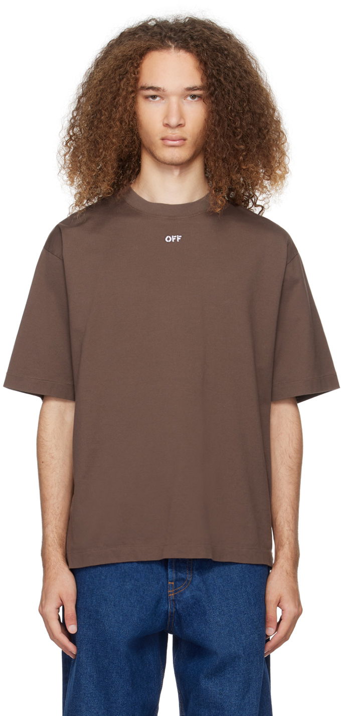 Тениска Off-White Brown Arrow Emb Skate T-Shirt Кафяво | OMAA120S24JER0042801, 0