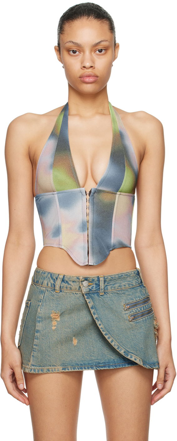 Пола Miaou Miaou Mara Tie-Dye Halter Top Синьо | 7048VC2COS, 0