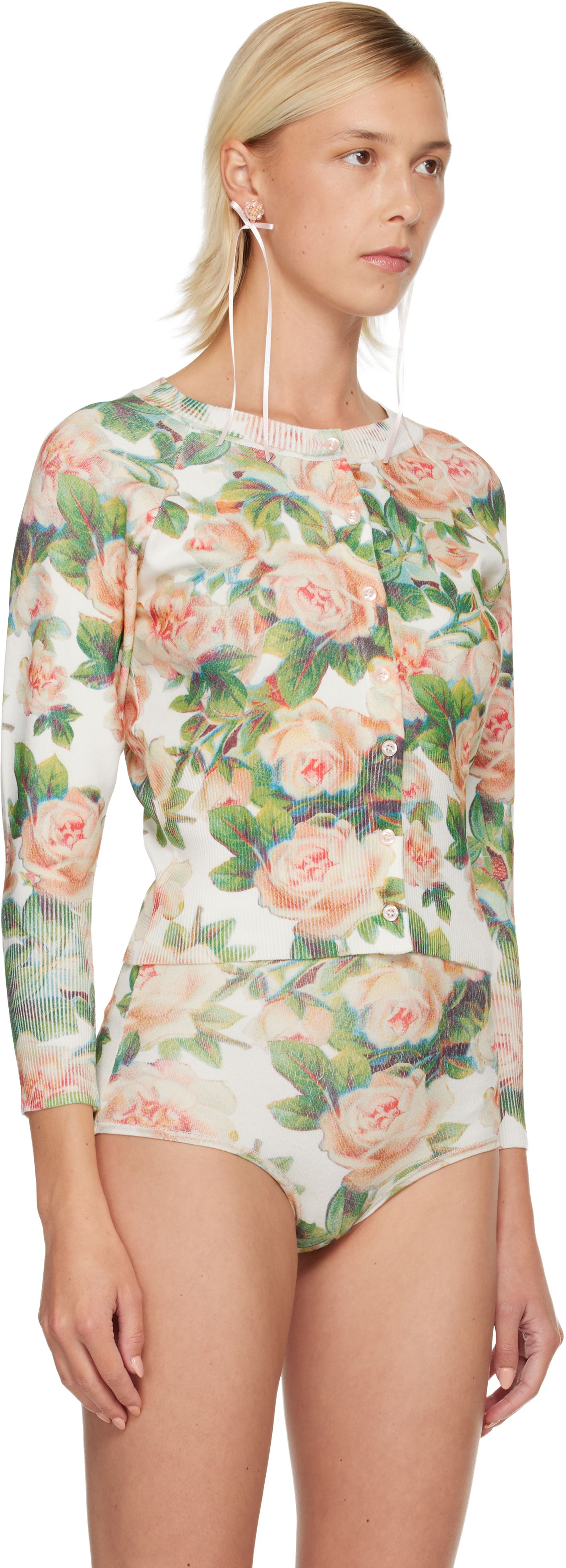 Пуловер Simone Rocha Simone Rocha Shrunken Floral Knit Cardigan Многоцветен | EMK1P 0668, 1