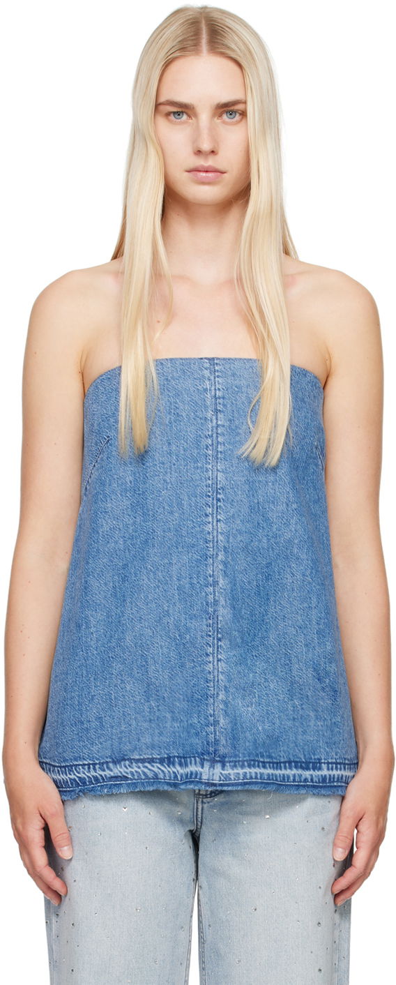 Потник rag & bone Rag & Bone Women's Aurora Denim Tube Top Синьо | WDD24P1470FQDE, 0