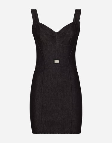 Pокля Dolce & Gabbana Cotton Denim Corset Dress Черно | F63G8DG8LT2S9001, 0