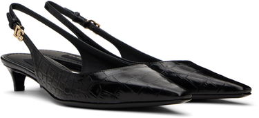 Кецове и обувки Dolce & Gabbana Calfskin Slingback Heels Черно | CG0804 A5491, 3