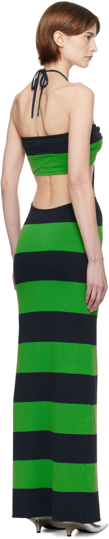 Pокля Coperni Coperni Knitted Striped Halter Maxi Dress Зелено | COPML135SY3010, 2