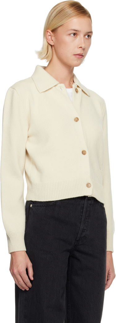 Пуловер A.P.C. Cropped Knit Polo Collar Cardigan Бяло | WVBDN-F22315, 1
