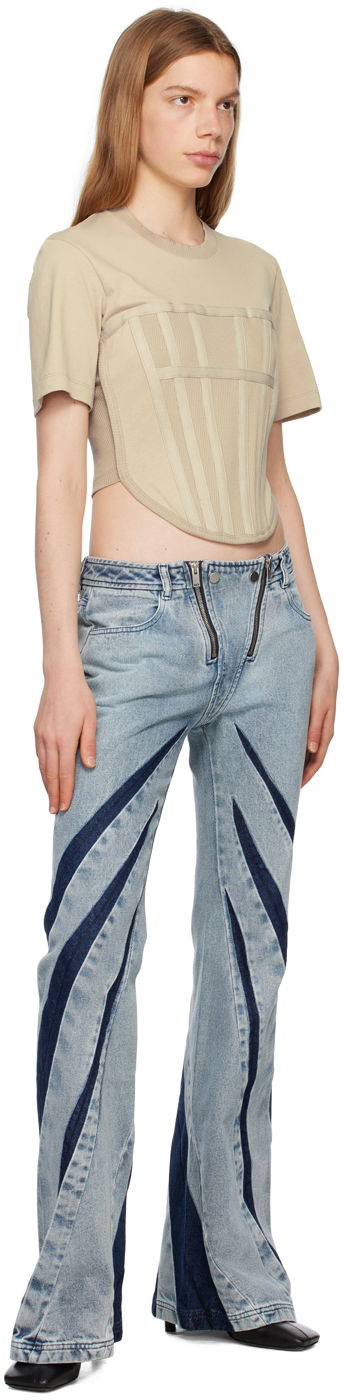 Тениска Dion Lee Dion Lee Corset T-Shirt Бежово | C3097P23, 3