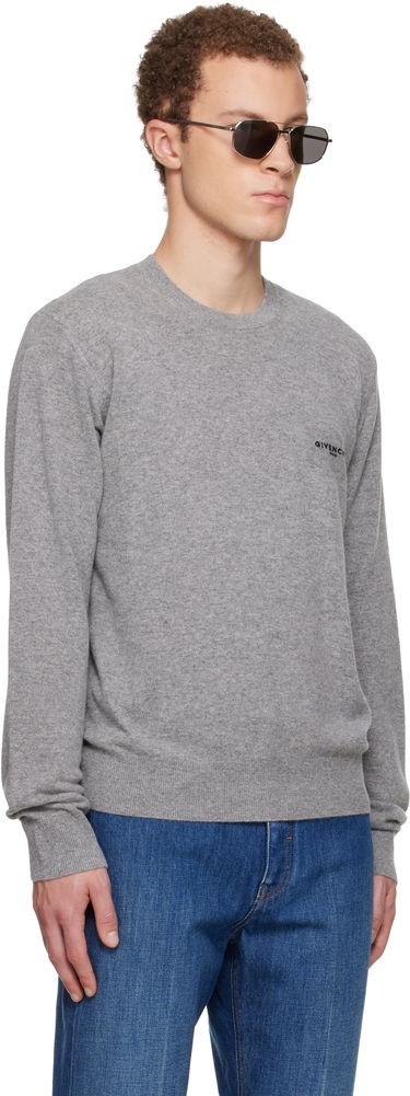 Пуловер Givenchy Wool & Cashmere Embroidered Sweater Сиво | BM90W94YP3055, 1