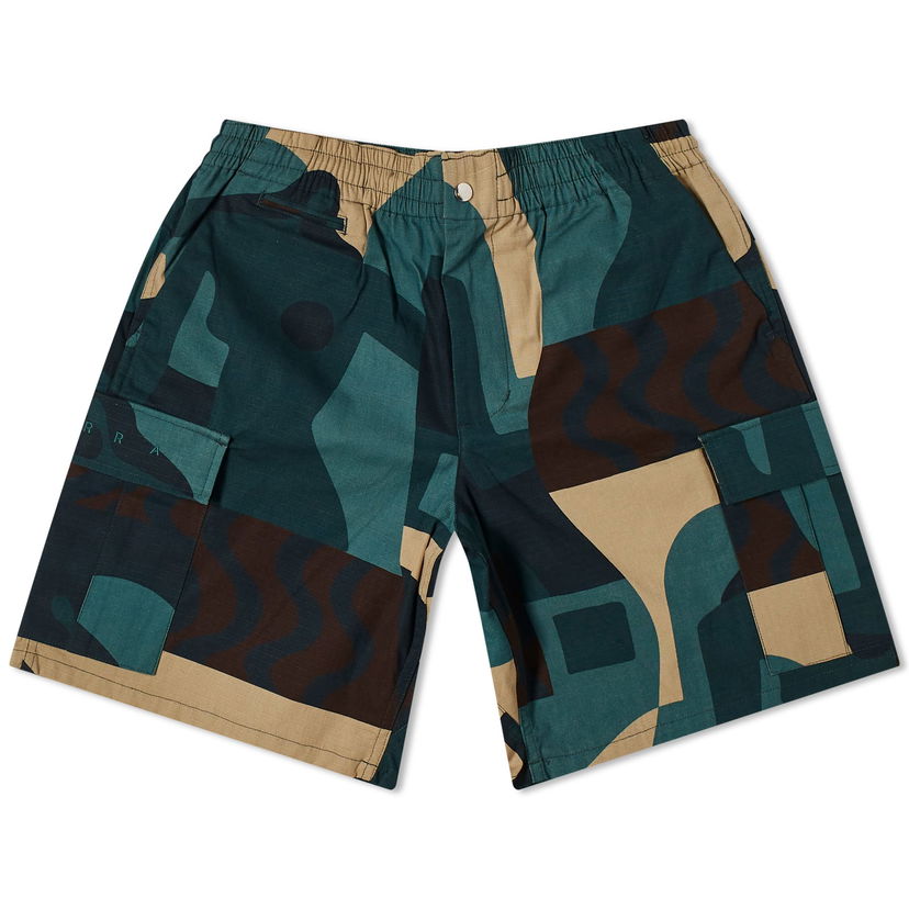 Къси панталони By Parra Parra Distorted Camo Shorts, Size Large Зелено | 51242