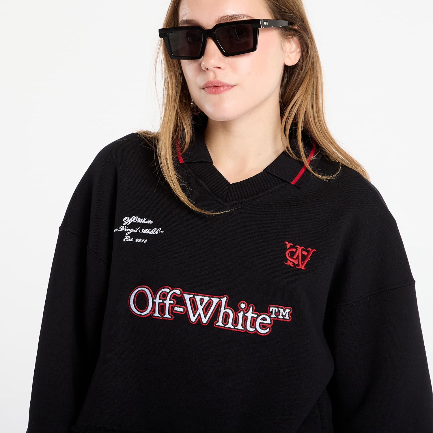 Суитчър Off-White Sporty Crop Polo Sweatshirt Черно | OWBA07BF25FLE0011026, 1