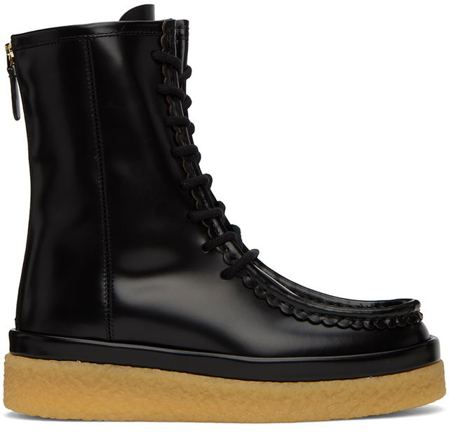 Jamie Lace-Up Moc-Toe Crepe Sole Boots