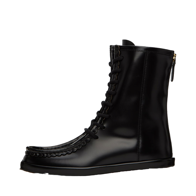 Jamie Lace-Up Moc-Toe Crepe Sole Boots