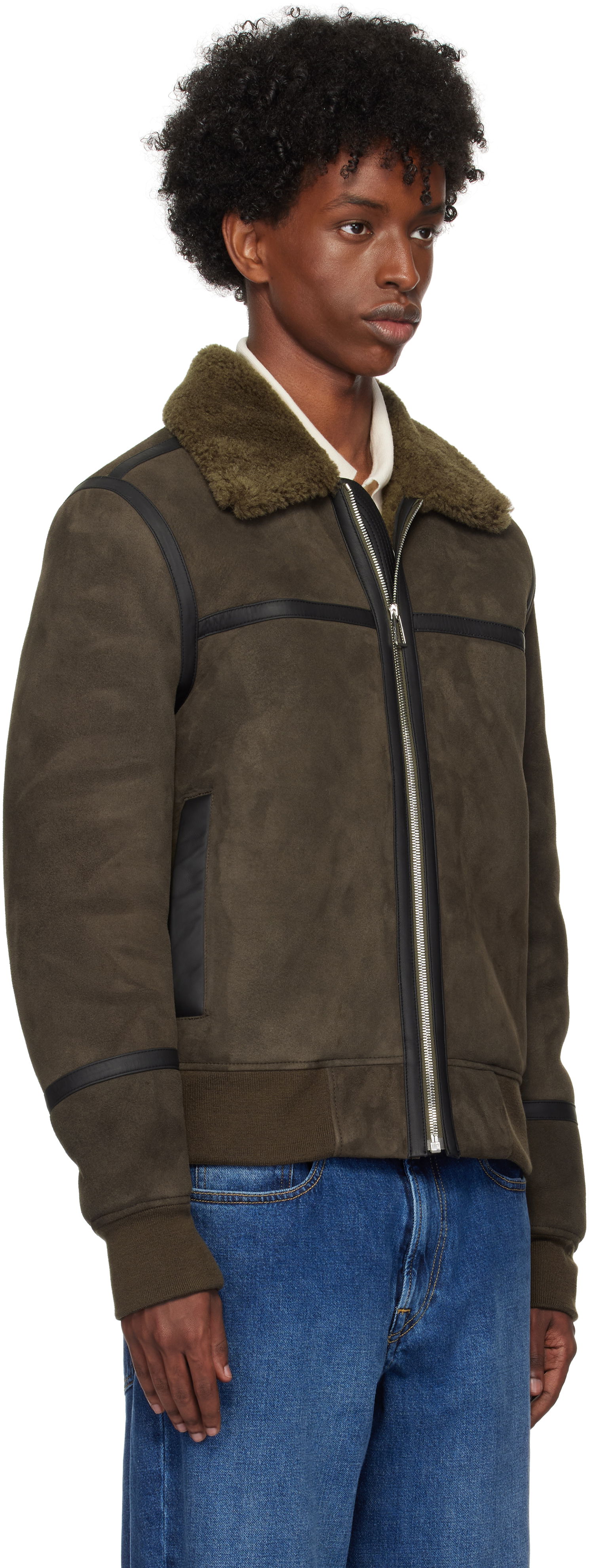 Яке бомбър Paul Smith PS Paul Smith Zip Shearling Jacket Зелено | M2R-440YL-N21914-69, 1