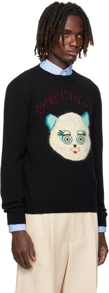 Пуловер Valentino Valentino 'Le Chat De La Maison' Patch Sweater Черно | 7V3KC35IB2V, 1