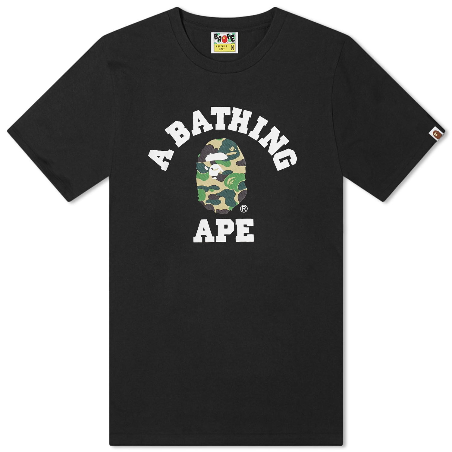 Тениска BAPE ABC Camo College T-Shirt Black/Green Черно | 001TEJ301005M-BLKGRN, 0