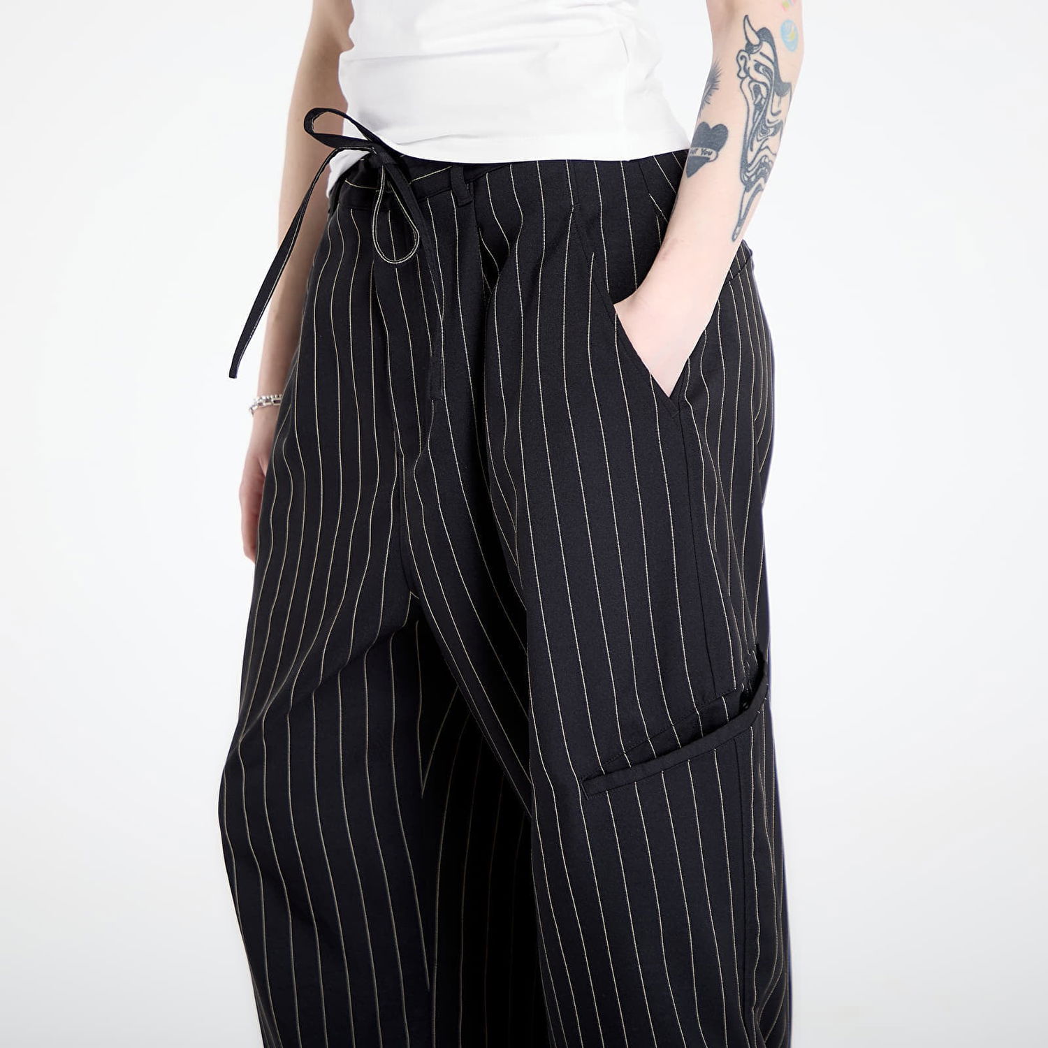 Панталони Y-3 Y-3 Pinstripe Ut Straight Leg Trousers Черно | KG6003, 1
