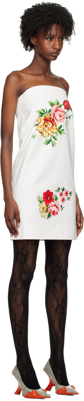 Pокля We11done We11done Printed Strapless Mini Dress Бяло | WD-OP1-23-016-W-MX, 1