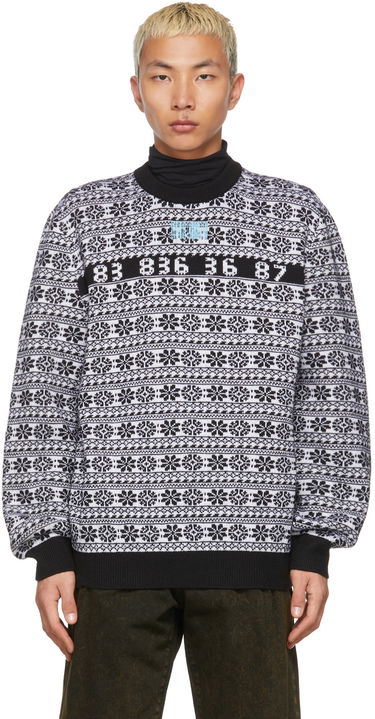 Пуловер VETEMENTS Number Nordic Sweater Бяло | VL12KN140B, 0