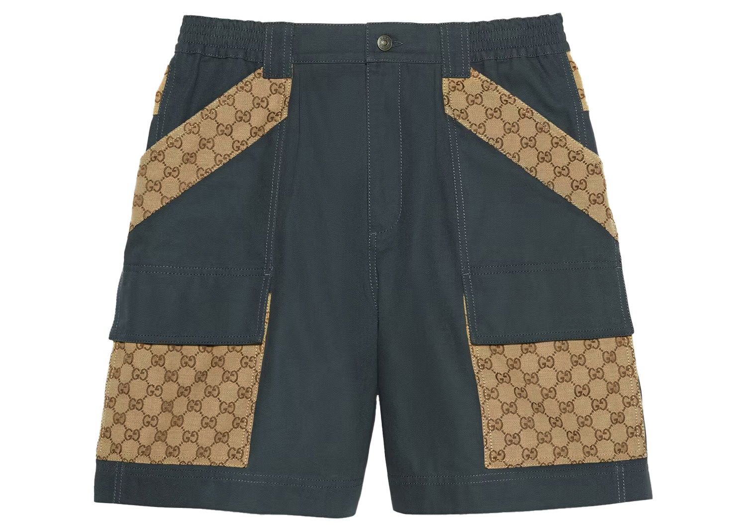 Къси панталони Gucci Cotton Canvas Bermuda GG Insert Shorts Сиво | 742850 XDCEY 1168, 0