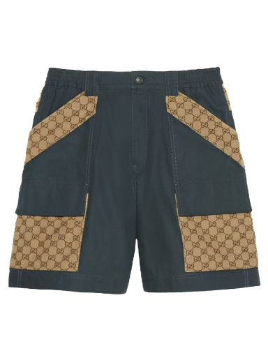 Къси панталони Gucci Cotton Canvas Bermuda GG Insert Shorts Сиво | 742850 XDCEY 1168