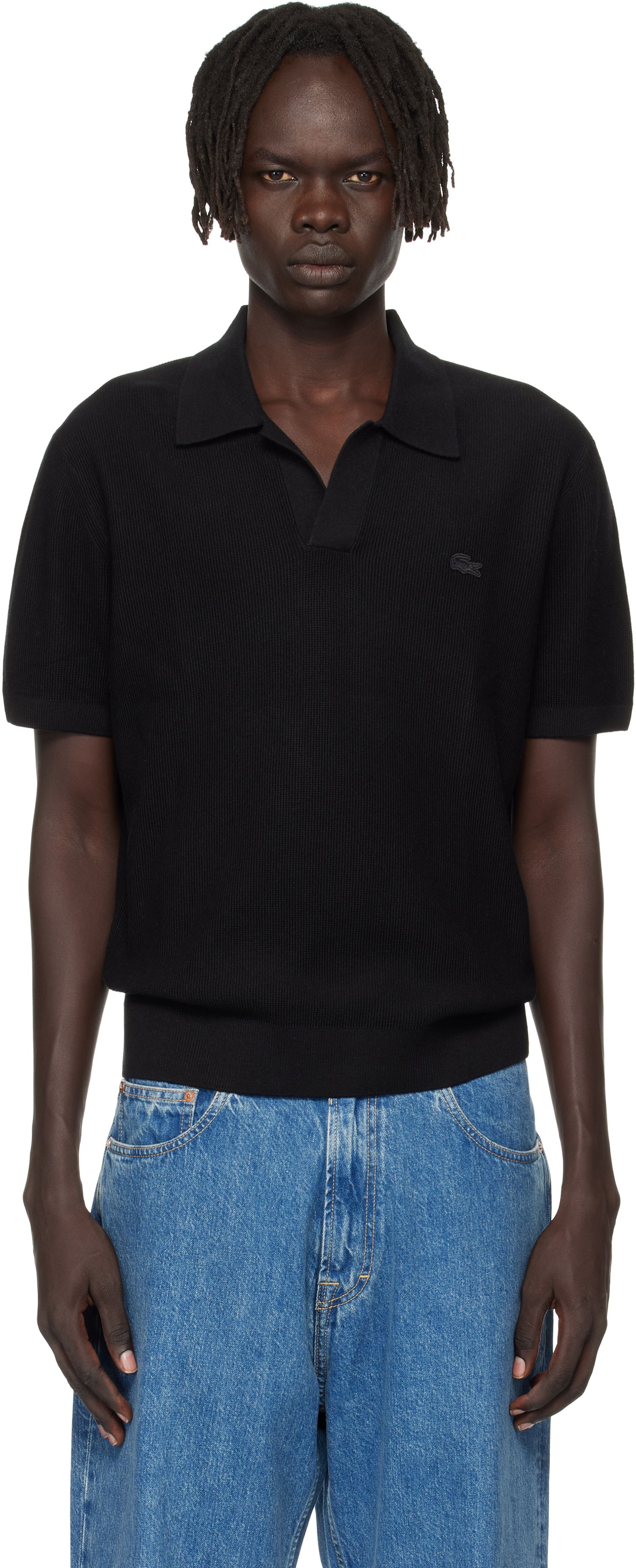 Поло тениска Lacoste Lacoste Open Collar Polo Черно | AH5186_031, 0