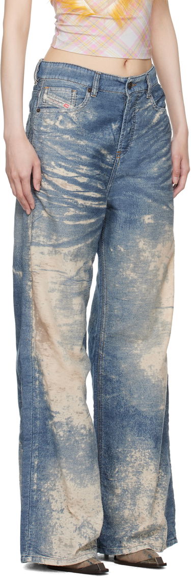Дънки Diesel Bleached High-Rise Wide-Leg Jeans Синьо | A16977 068RE, 1