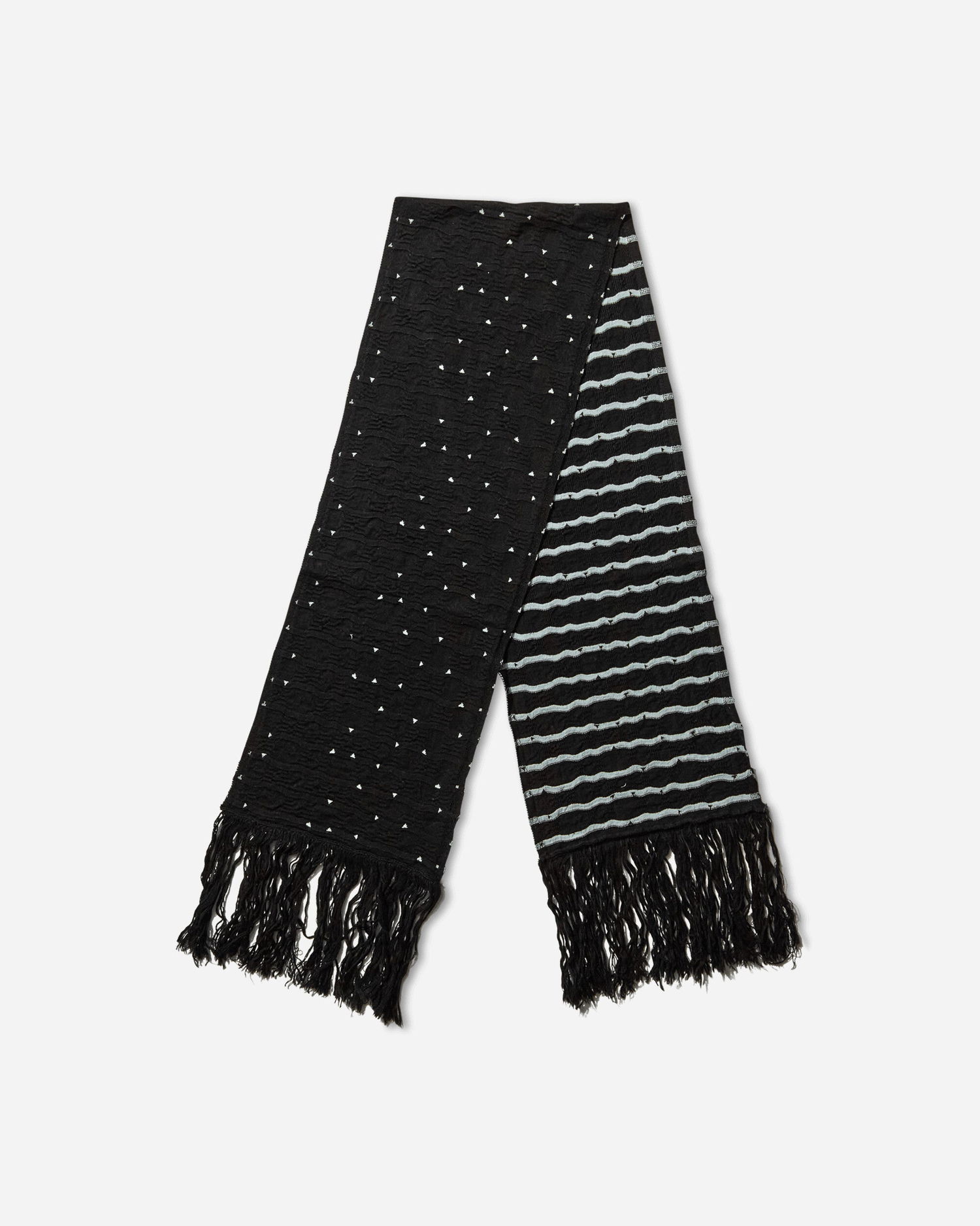 Шал KIKO KOSTADINOV Tarr Night Sky Textured Patterned Scarf with Fringe Черно | KKAW25KN09 112, 0