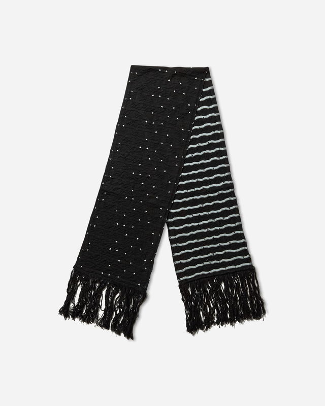 Tarr Night Sky Textured Patterned Scarf with Fringe