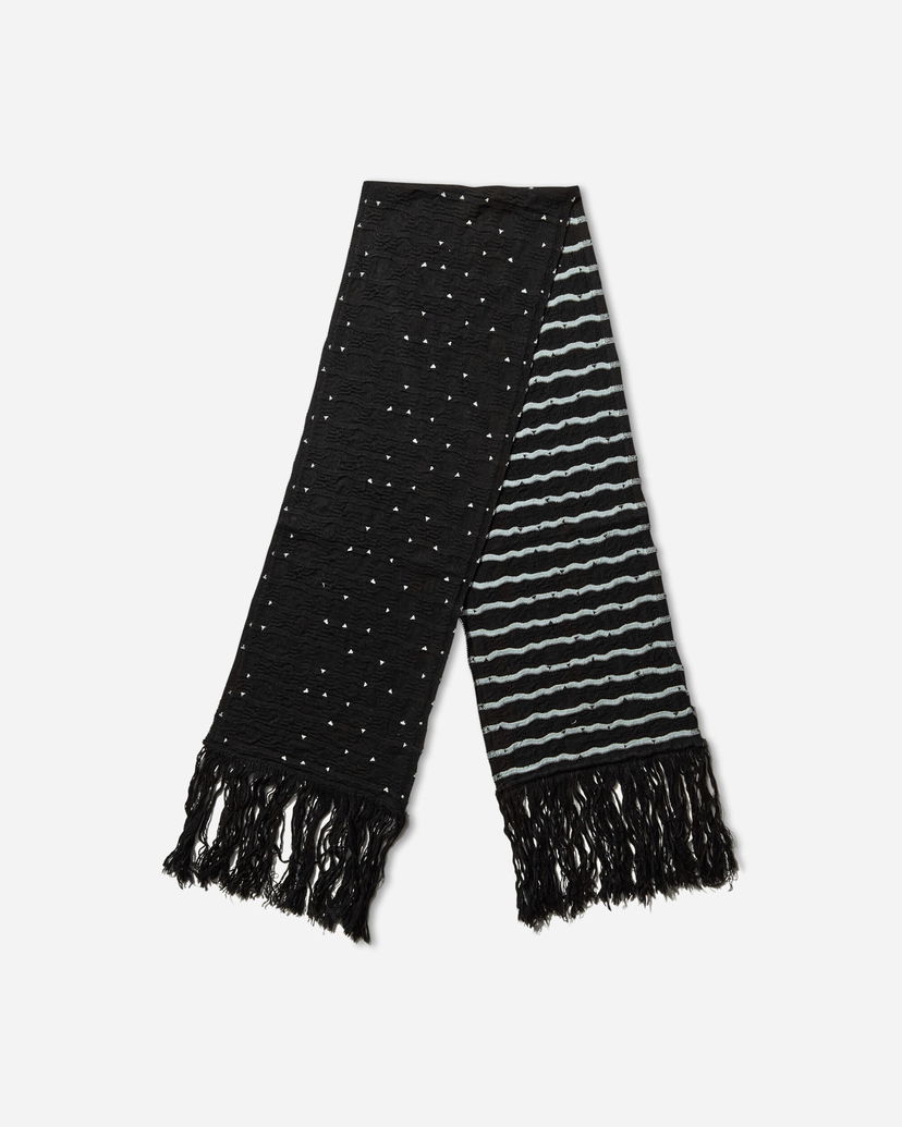 Шал KIKO KOSTADINOV Tarr Night Sky Textured Patterned Scarf with Fringe Черно | KKAW25KN09 112