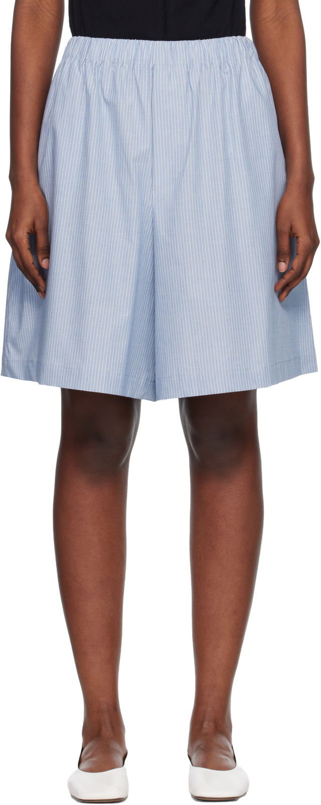 Claude Pinstriped Elasticated Waist Shorts