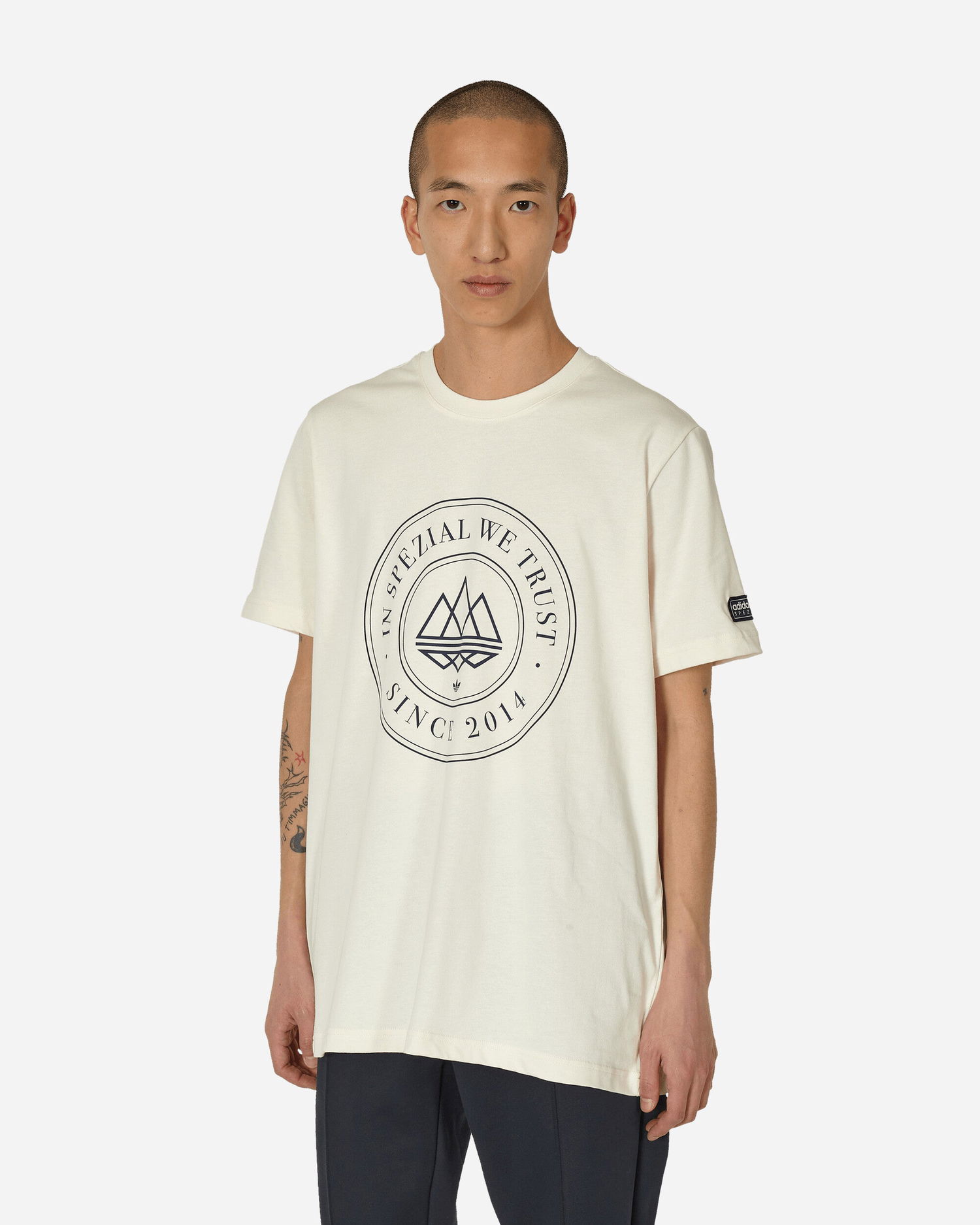 Тениска adidas Originals SPZL Mod Trefoil 10 T-Shirt Chalk White Бежово | IT4263 001, 0