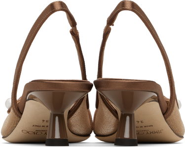 Кецове и обувки Jimmy Choo Amita 45 Mesh Slingback Heels Бежово | AMITA 45, 1