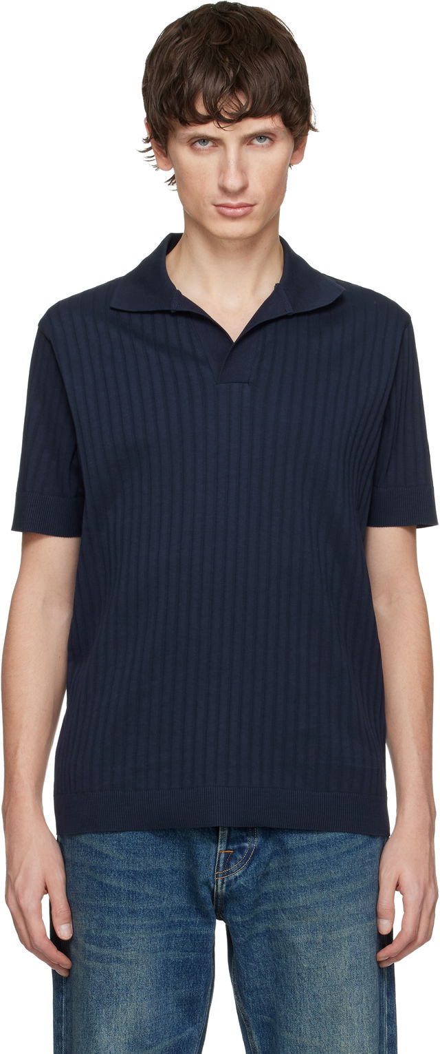 Paul Smith Ribbed Cotton Open-Collar Polo