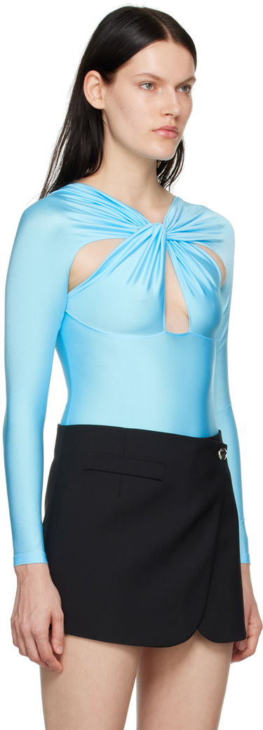 боди Coperni Coperni Draped Twist Bodysuit Синьо | COPJS19545, 1