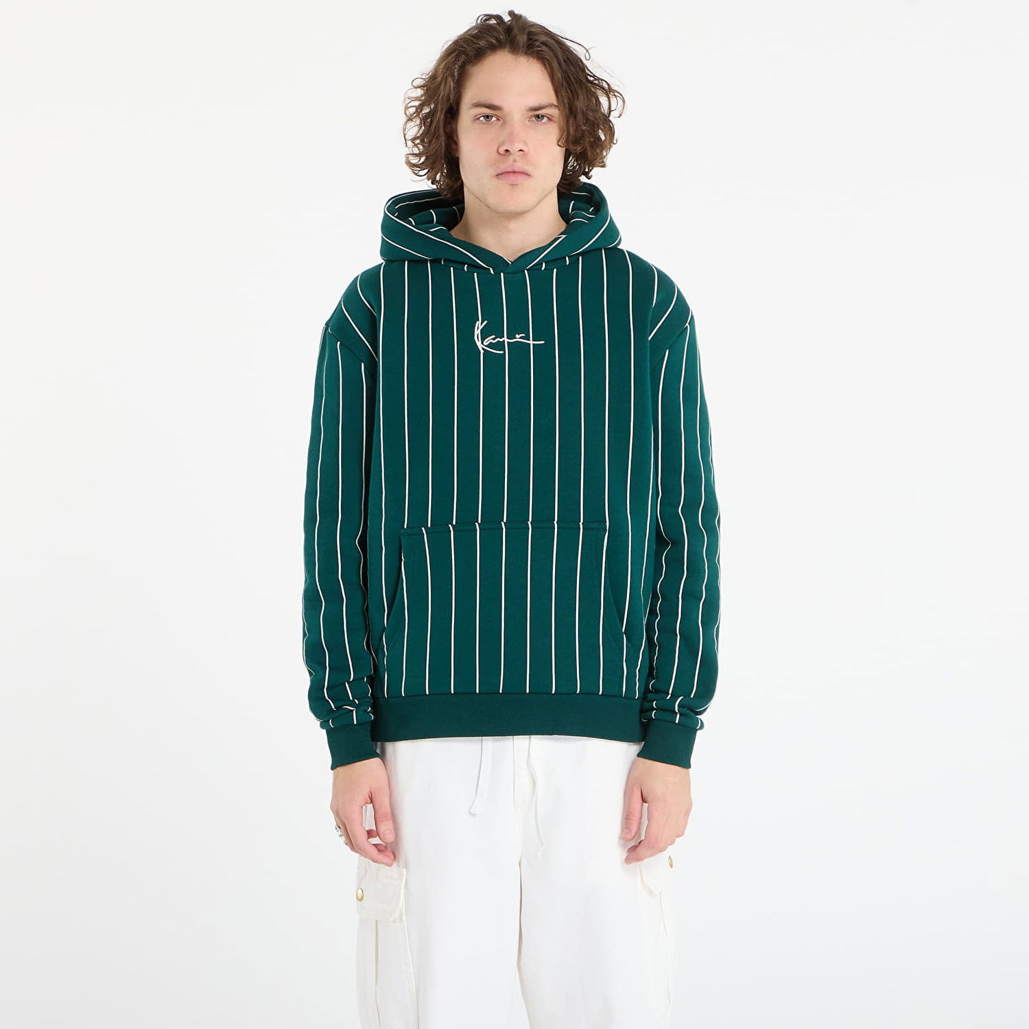 Суитчър Karl Kani Karl Kani Small Signature Essential Pinstripe Hoodie Зелено | PD00008882, 0
