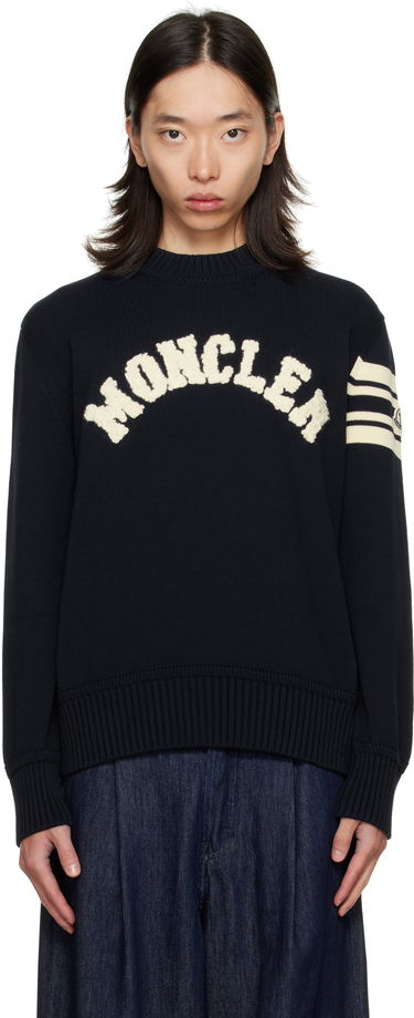 Пуловер Moncler Crewneck Sweater with Logo Черно | K20919C00009M1367, 0