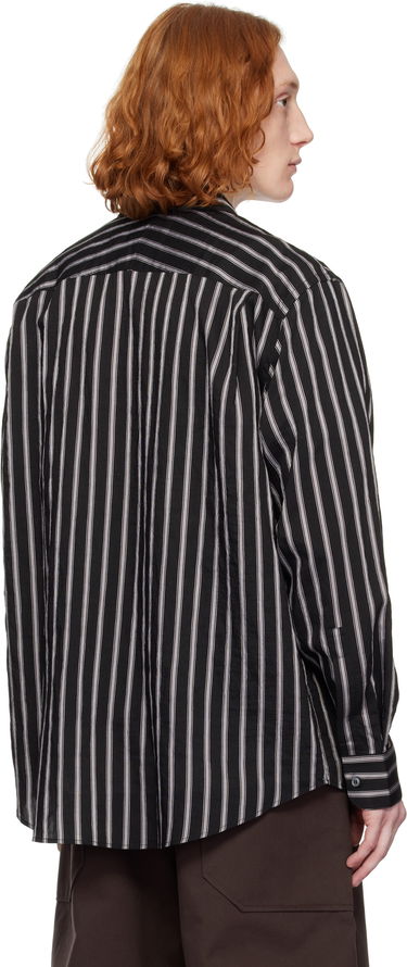Риза Studio Nicholson Studio Nicholson Striped Button-Down Shirt Черно | VIEW SNM - 1126, 2